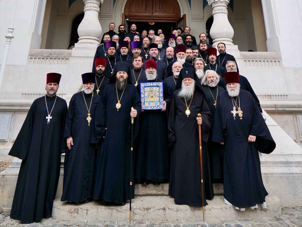 ROCOR clergy gathered outside a church