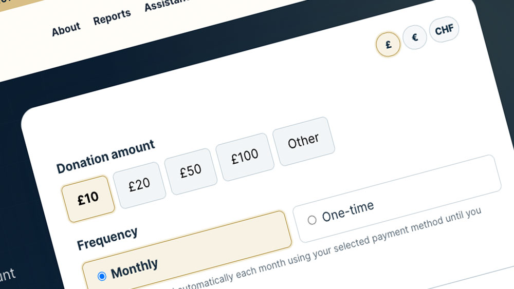 Donation form with multiple currencies